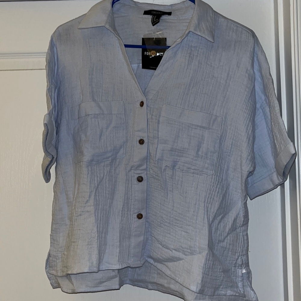 Forever 21 Woven Crop Shirt